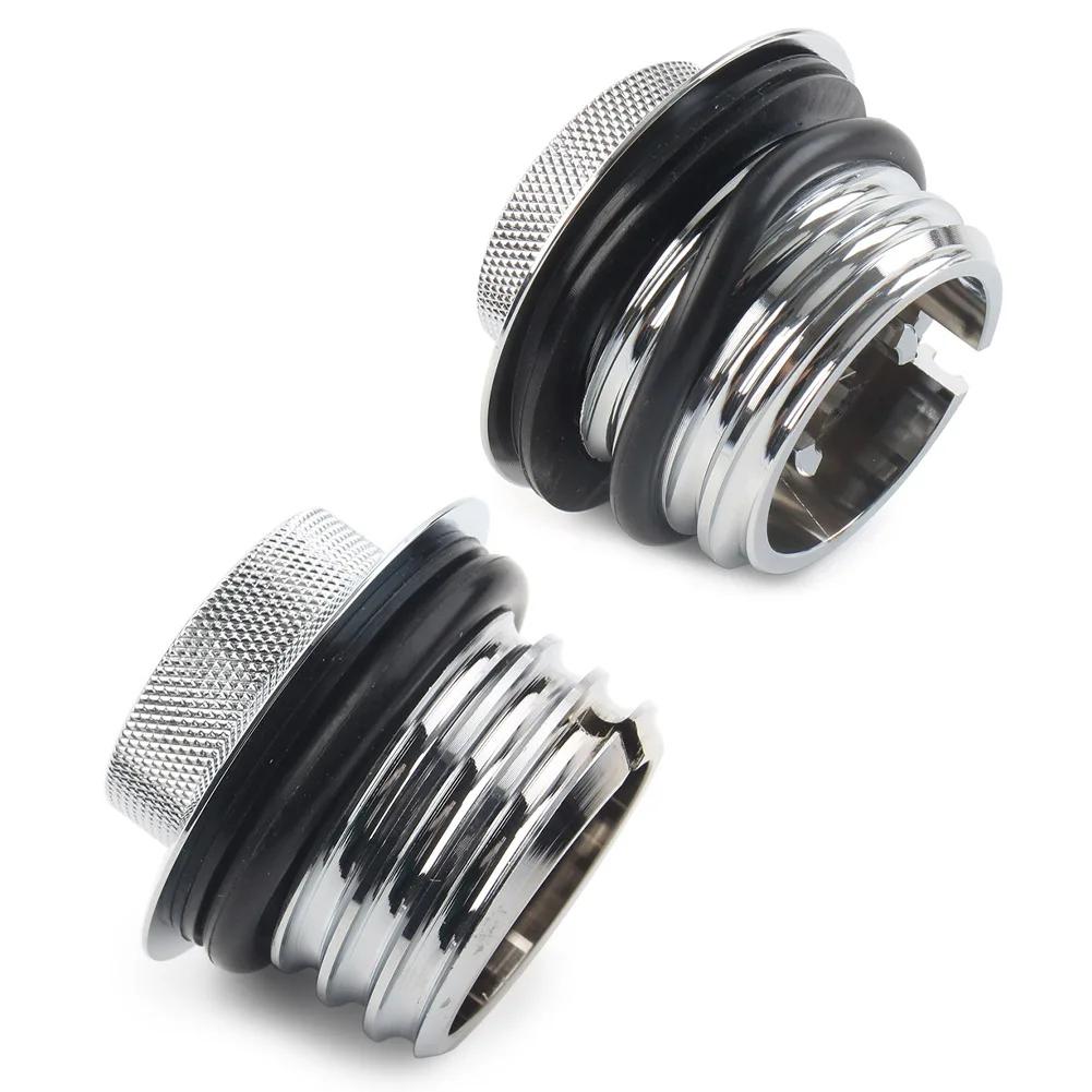 Motorcycle Left+Right Thread Flush Pop Up Gas Cap Vented Fuel Tank Cover For Harley Davidson Road King Softail Dyna