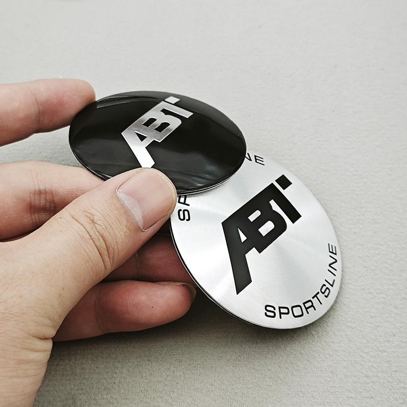 4pcs 56mm 60mm 65mm Logo ABT Car Wheel Center Cover Hub Caps Badge Sticker Decals For Audi S RS SQ Etc Series Auto Accessories