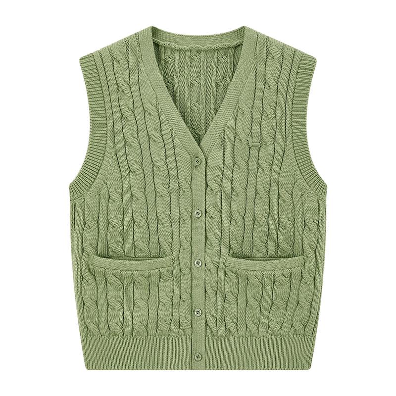ELLE KIDS Girls' V-Neck Cable Knit Vest