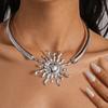 Exaggerated Sun Pendant Choker Minimalist Design Clavicle Chain Statement Collar Necklace  Gift