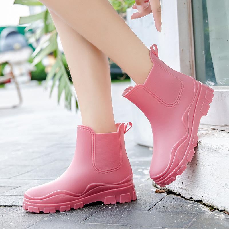 Short rain shoes, women wear non-slip water shoes to keep warm, student rubber shoes, rain boots are fashionable