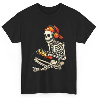 Halloween Skelett Gamer Videospiel Jungen Männer Kinder T-Shirt