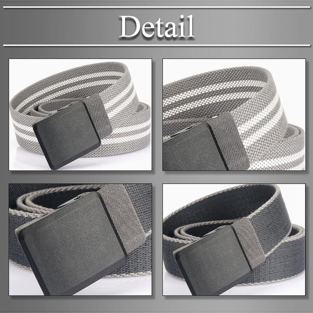 [Buzz Selection] Canvas Belt - Comfortable Fit, Flexible, Durable, Casual & Business - Men's LBT732 (Black)