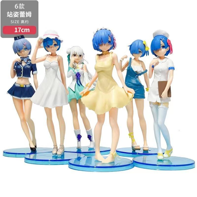Re from scratch in a different world life Cat Ear Rem Sakura Rem Figure Anime Girl Chassis Ornament