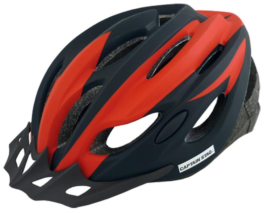 Captain Stag Vento Matte Red Bicycle Soft Shell with for Children and Head SG Helmet, Visor, Adults, 56-60cm Circumference, Standard, Y-6522