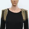 Metal Fringed Epaulettes Cloth Stickers Decoration for Women's Gift Gold /Silver Ultra-flashing Brooch Badge