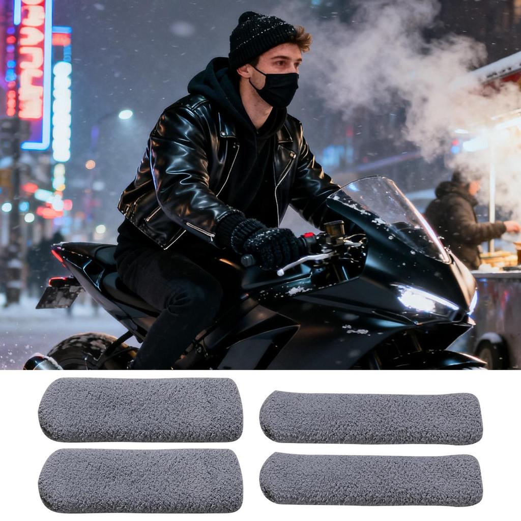 Motorcycle Handle Cover Set Plush Soft Cold Weather Motorcycle Handlebar Brake Lever Covers for Adventure Commuting Cruising