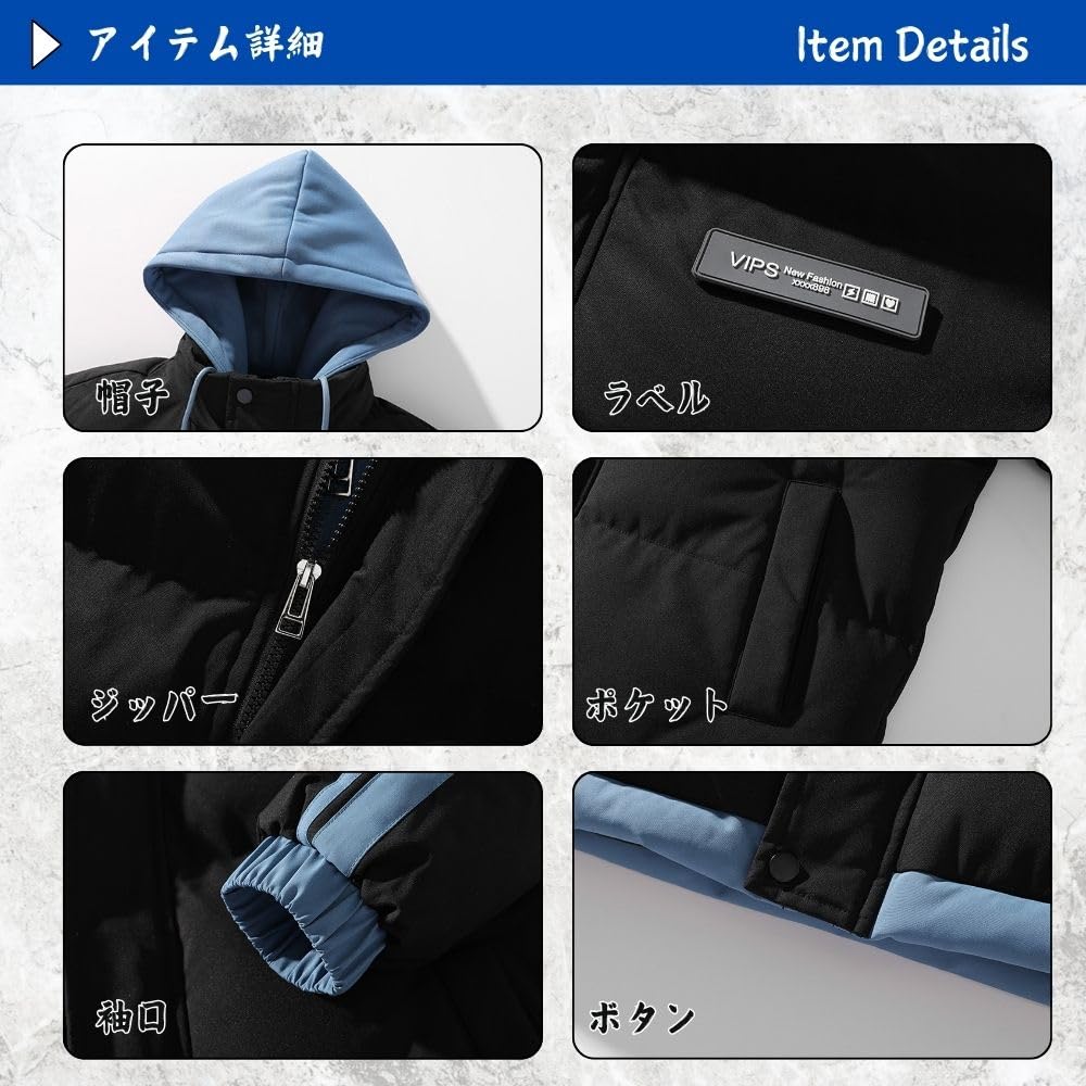 Wolass Men's Down Jacket, Lightweight and Thick, Warm, Windproof, and Warm, Available in Plus Sizes, Green-L