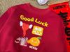 Make Your Wishes Come True: New Year Parent-Child Jujube Red Sweatshirt for Autumn/Winter - Family Outfit for Three or Four