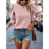 IHUASU Women's Fashion Casual Long Sleeve O-Neck Blouses & Shirts