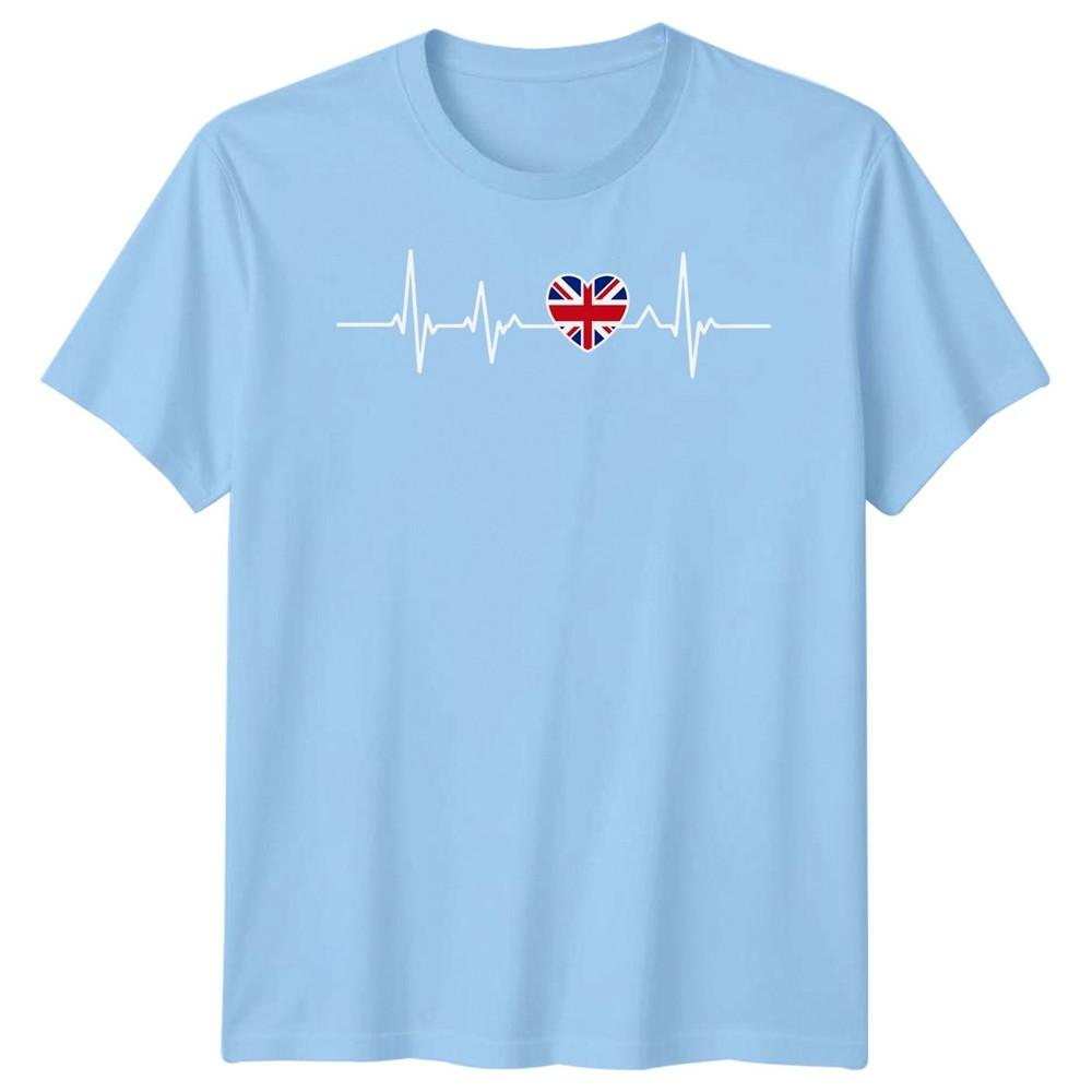 Union Jack Heartbeat United Kingdom England Flag Football Adults Kids TShirts S