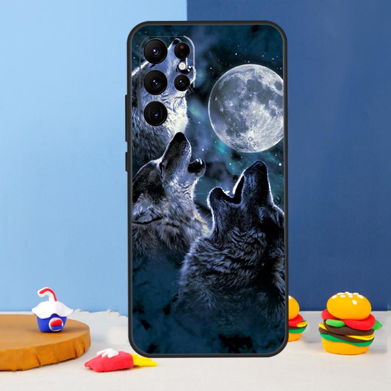 Animal Wolf Galaxy Phone Case For Samsung Galaxy S24 S25 Ultra S9 S10 S20 S22 S21 S23 Plus S24 FE Cover Coque