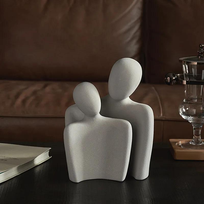 Nordic minimalist abstract figures ceramic ornaments bedroom living room desktop furnishings home decoration office figurines