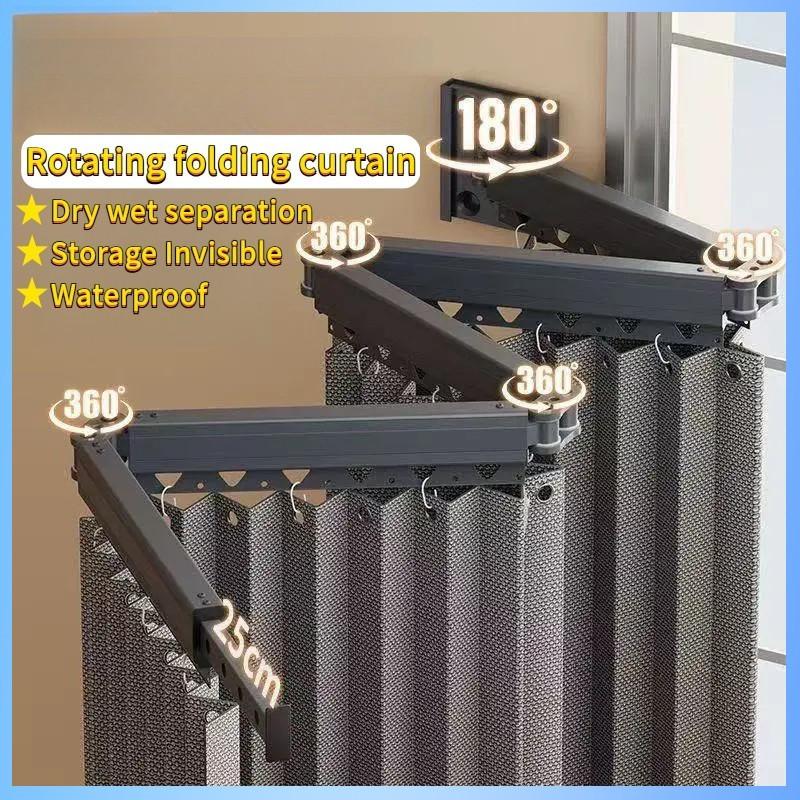 Prémiové Sprchové Neviditelné Vodotěsné Sprchové Dělicí Potřeby Koupelna Oddělení Suché a Mokré Sprchový Závěs Otočný Skládací Závěs