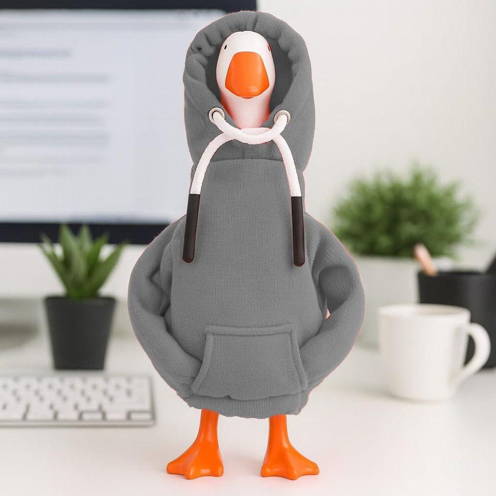 Cute 5 Inch Goose Outfits Red Hoodies Soft Solid Color Mini Porch Goose Hoodies Desk Goose Outfits Clothes for Table Decoration