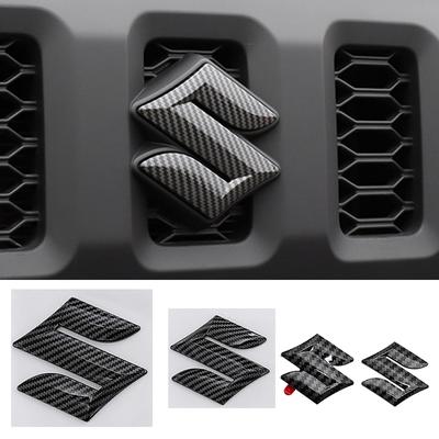 2pcs/3pcs ABS Carbon Fiber Car Logo Front Rear Badge Sticker for SUZUKI Swift Replaced Steering Wheel Center Emblem Trunk Decal