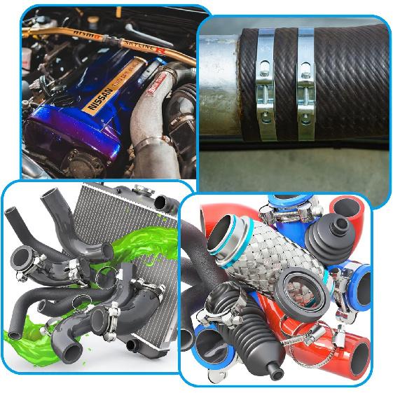 4 Pack 3/4 Inch T-Bolt Hose Clamps Working Range 17mm-19mm for 3/4 Inch Hose ID, Heavy Duty Hose Clamps Stainless Steel, Pack of 4