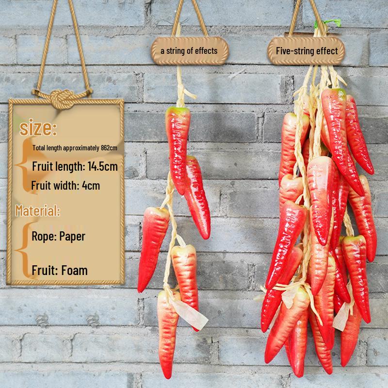 Farmhouse Decor: Pepper, Corn, Garlic, Veggie Fruit Skewers with Hemp Rope