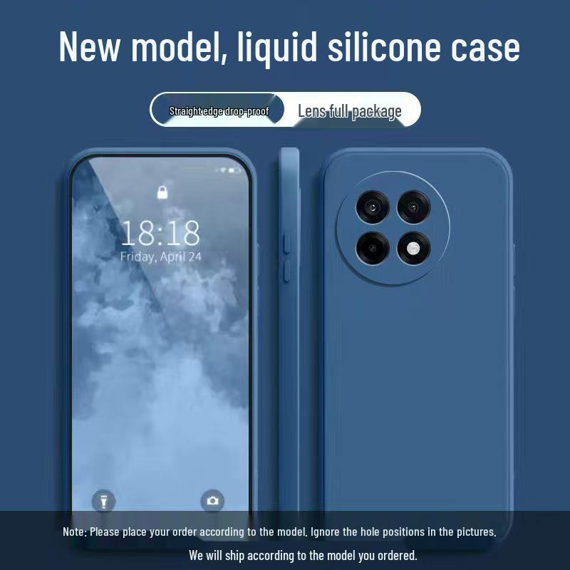 OnePlus Ace 5 Liquid Silicone Protective Case: Full Coverage, Anti-Drop, Solid Color, Skin-Friendly.