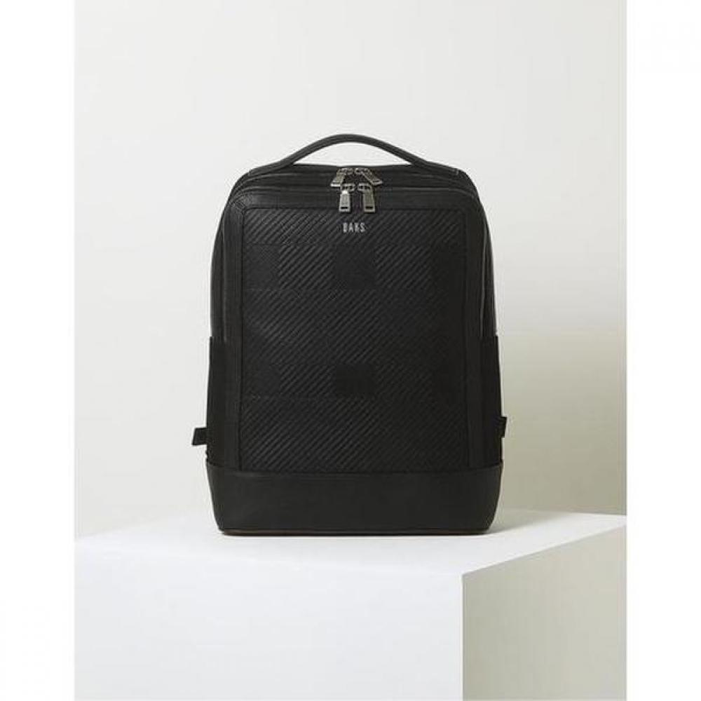Daks Black Leather Contrast Nylon Backpack Dbba3e308bk