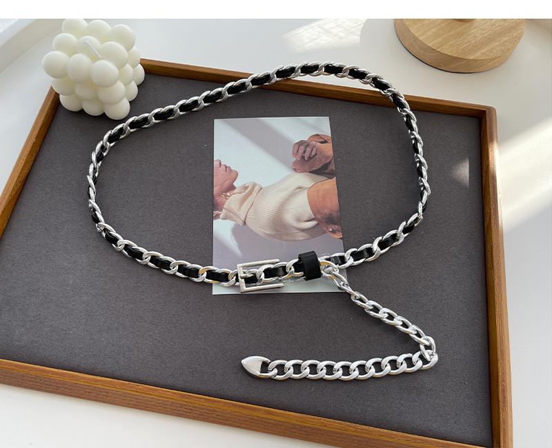 

Chic Gold And Silver Woven Metal Waist Chain For Women s Dresses And Trousers срібний