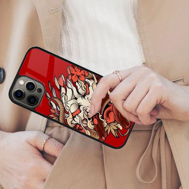 Japanese Hannya Oni Mask Magnetic Phone Case For APPLE iPhone 17 Air 16 14 13 12 Pro Max 15 Plus Charge With MagSafe Cover