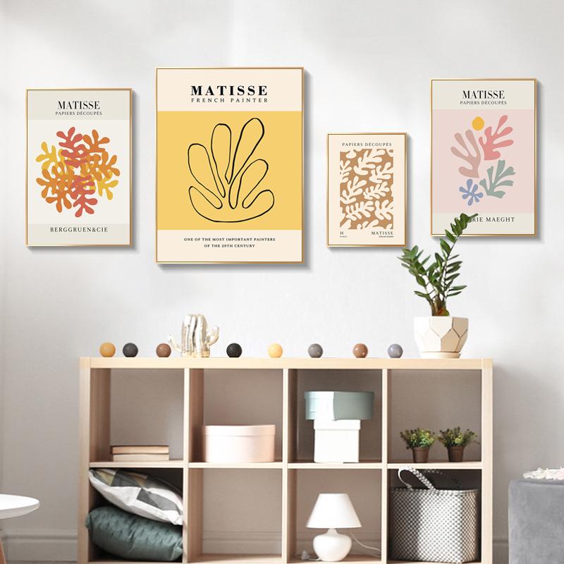 

Матисс абстрактные цветные коралловые листья блок стены книги по искусству холст картины постеры и принты настенные панно для гостиной домашний декор