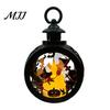 Halloween Pumpkin Lantern Retro Lantern, LED Electronic Candle Light, Vintage Party Table Centerpiece Handheld Decorative Lamp for Bar Haunted