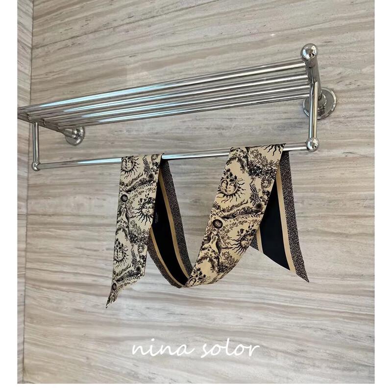 NINA SOLOR Double-Sided Silk Long Scarf