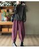 Women's Patchwork Chenille Harem Pants - Autumn/Winter 2024, Thickened Velvet for Warmth, Versatile Casual Slim Fit.