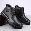 Herrenstiefel aus echtem Leder, bequem, warm, knöchellang, Winterstiefel, Business-Lederstiefel