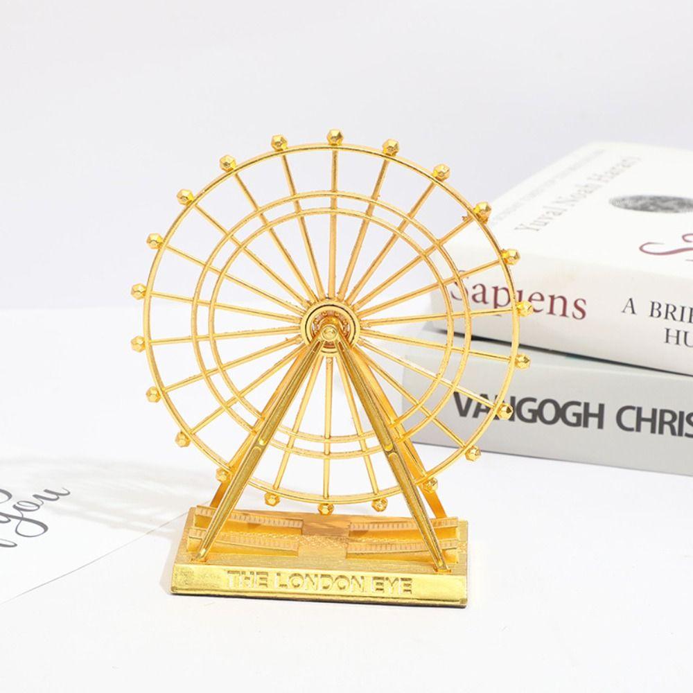 Retro London Eye Ornament Rotatable Ferris Wheel Model Nordic Style Art Figurine  Desk