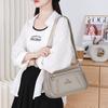 Leichte Nylon-Crossbody-Tasche mit mehreren Reißverschlussfächern, verstellbarer breiter Riemen, lässige Umhängetasche für Damen für den täglichen Gebrauch