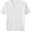 Trend Summer Solid Color V-neck Hollow Out Men's Casual Thin Ice Silk Fabric Fashion Short Sleeve Slim Knitted T-shirt Tops