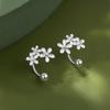 Ol Style Elegant Metal Flower Cluster Stud Earrings For Women Ladies Simplicity Silver Color Flower Earrings Jewelry Accessories