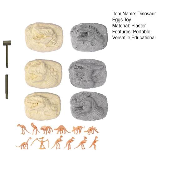 Dinosaur Egg Dig Kit Excavation Toy with Random Skeleton Models Includes Dig Tools & Guide Educational STEM Activity for Kids
