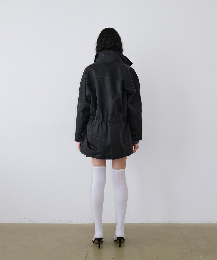 UUNE SCENE Vintage Washed Half Jacket_Black