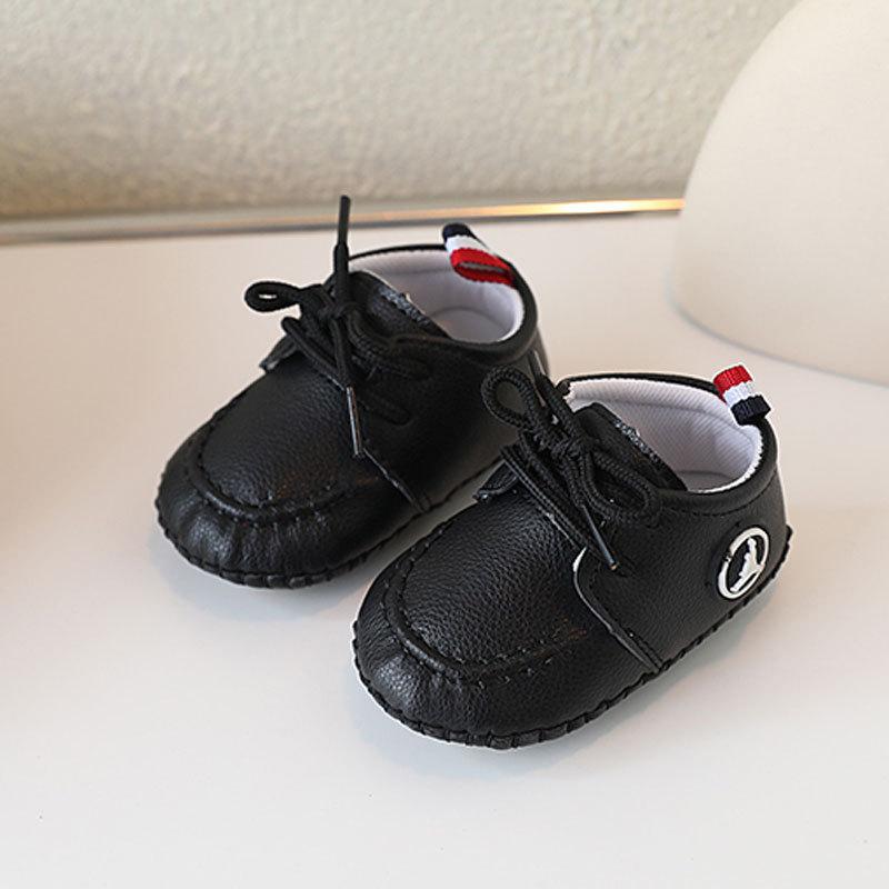Boys and Girls Toddler Shoes Children Soft-soled Baby Shoes Spring and Autumn 0-1 Years Old Small Leather Shoes Lace-up Single