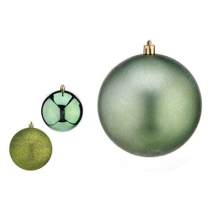 Boules De Noël Ø 10 Cm Vert Plastique 10 X 11 X 10 Cm