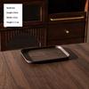 Wood Grain Plastic Food Serving Tray Stackable Dessert Fruit Tray Tea Tray Large Capacity Storage Tray Kitchen Stoage Organizer