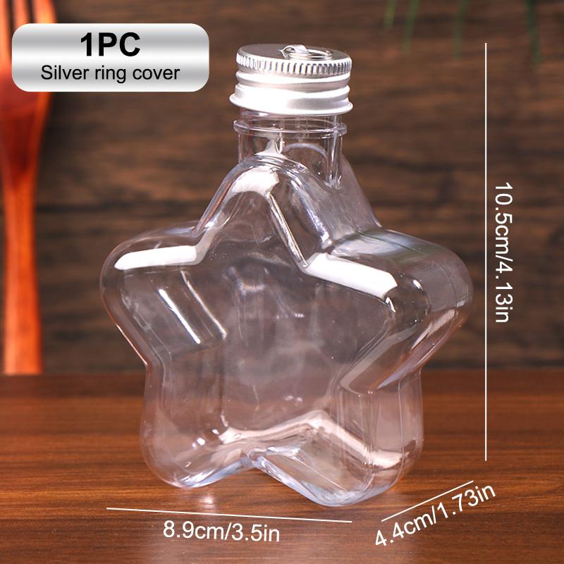 

200 мл Милая пластиковая бутылка в форме звезды Прозрачная бутылка для молочного чая, кофе Прозрачная бутылка для питья Стакан для воды Бутылки для сока и напитков