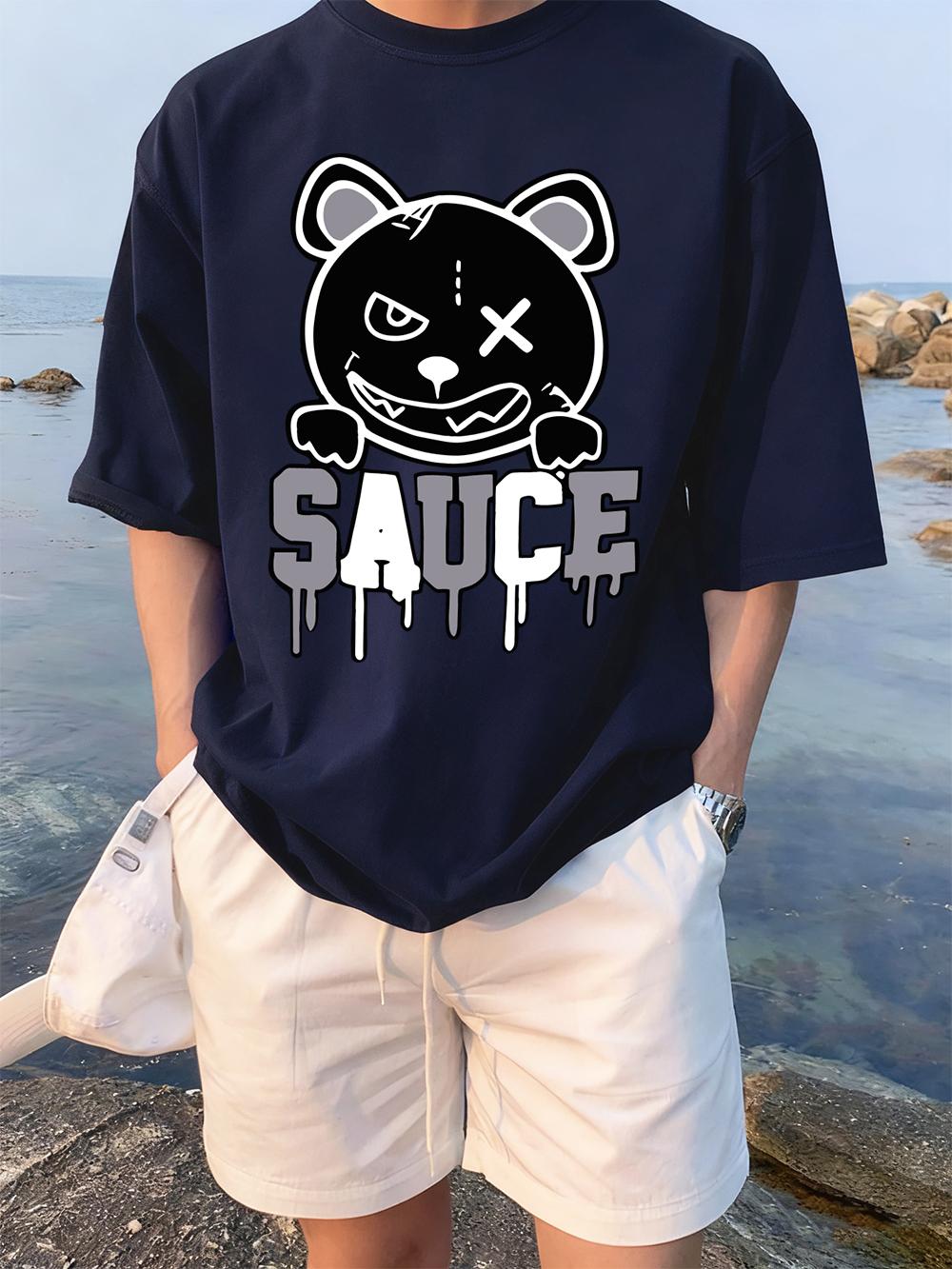 

Melted Cartoon Bear Prints TShirts Womens Cotton Summer Short Sleeve Tees Comfortable Soft ONeck Tops Casual Womans Clothes 3XL
