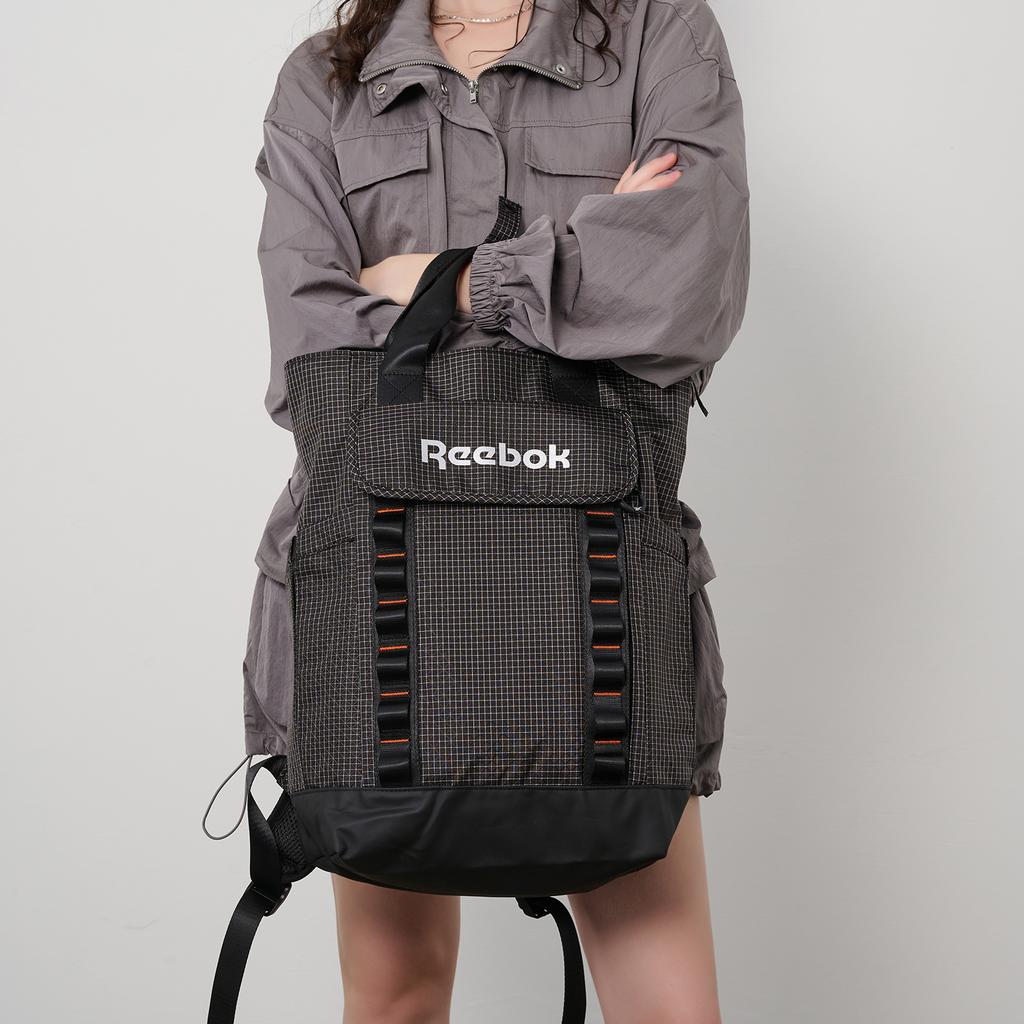 New Reebok Fabric Backpack Sports Bag Medium Size Unisex Black/Green RB240051M