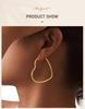 Love Shape Heart Earrings For Women Stainless Steel Ear Hoops Gold Plated Jewelry