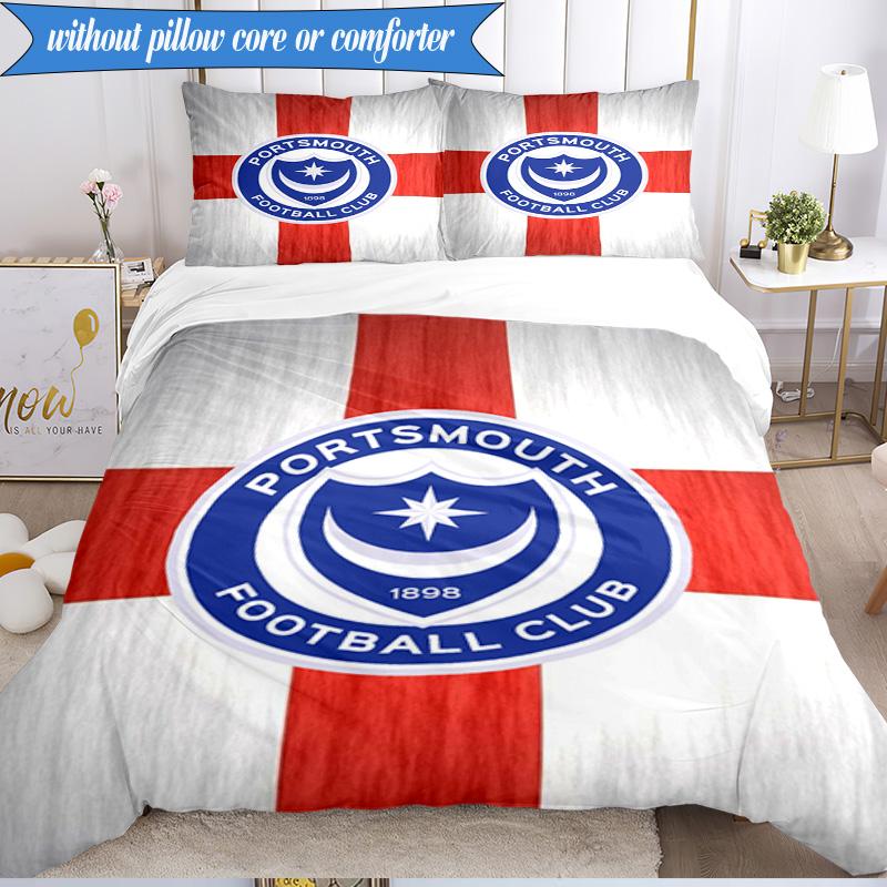 3PCS Ports Fc Crest Printed Soft Bedding Set,Including 1pc Duvet Cover And 2pcs Pillowcases Perfect for Bedroom, Dormitory, Fan Gift
