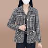 Small Fragrance Jacket Women's Spring and Autumn Clothes New French Jacquard Loose Small Man Short Plaid Top
