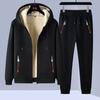 Warm Sport Suit Men 2 Pieces/Set Winter Sportsuit Thermal Hoodies Sets Fleece Tracksuit Windproof Gym Run Sportswear