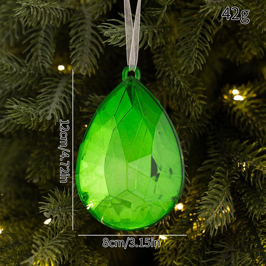 Christmas Acrylic Ornaments: Bow, Snowflake, Teardrop, Star, Rhombus, and Tree Window Decorations