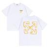 9065 Bianco Sporco 2026 Primavera/Estate Nuova Grafica Lettere Freccia Fantasia Girocollo con Cappuccio Manica Corta T-shirt da Uomo e Donna