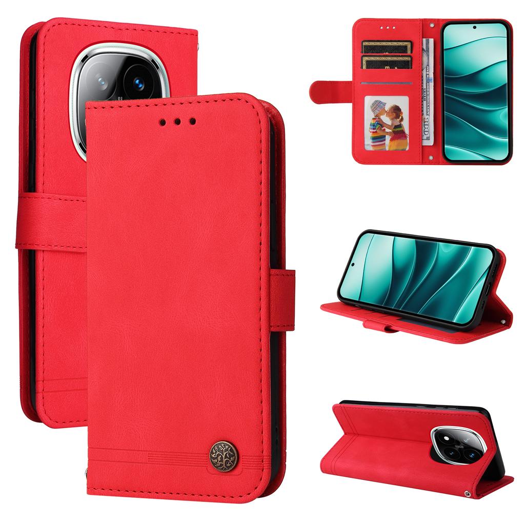 For Xiaomi Redmi Note 14 Pro+ 5G/Note 14 Pro 5G/Poco X7 5G Leather Wallet Cases Skin Touch Phone Cover Stand with Strap